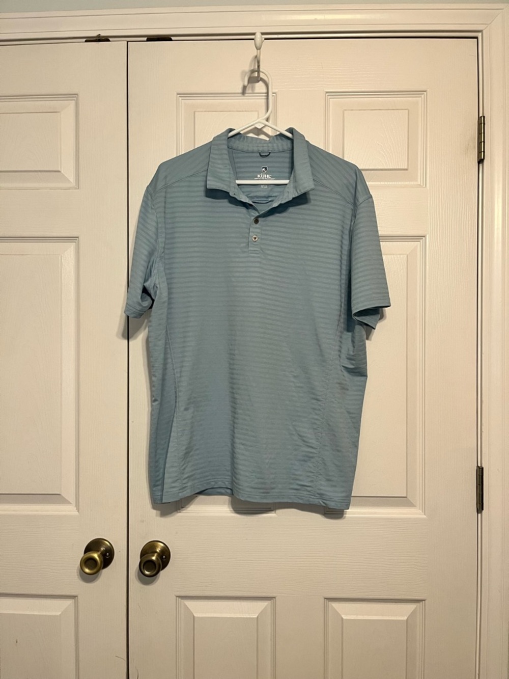 KÜHL Mens Airkuhl Short Sleeve Polo Size XL Light Blue Seabreeze - Picture 2 of 10